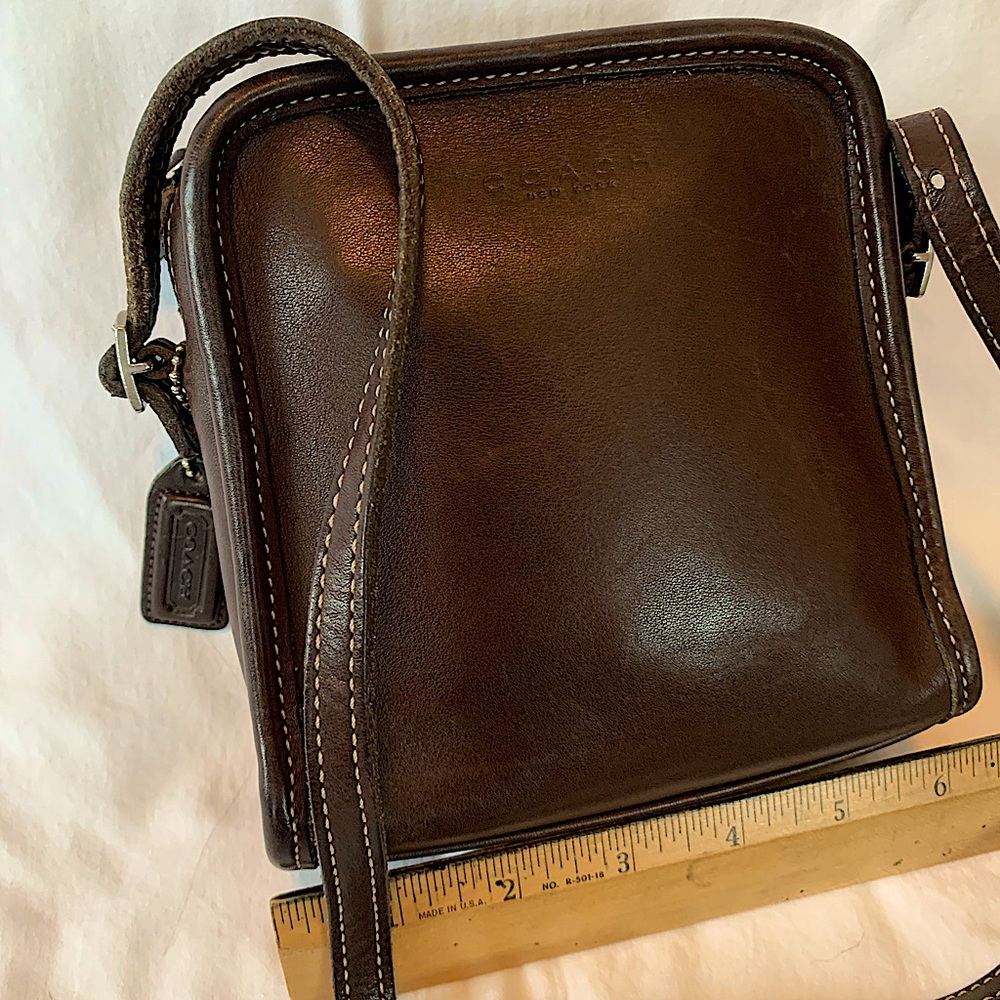 COACH brown soft leather mini purse